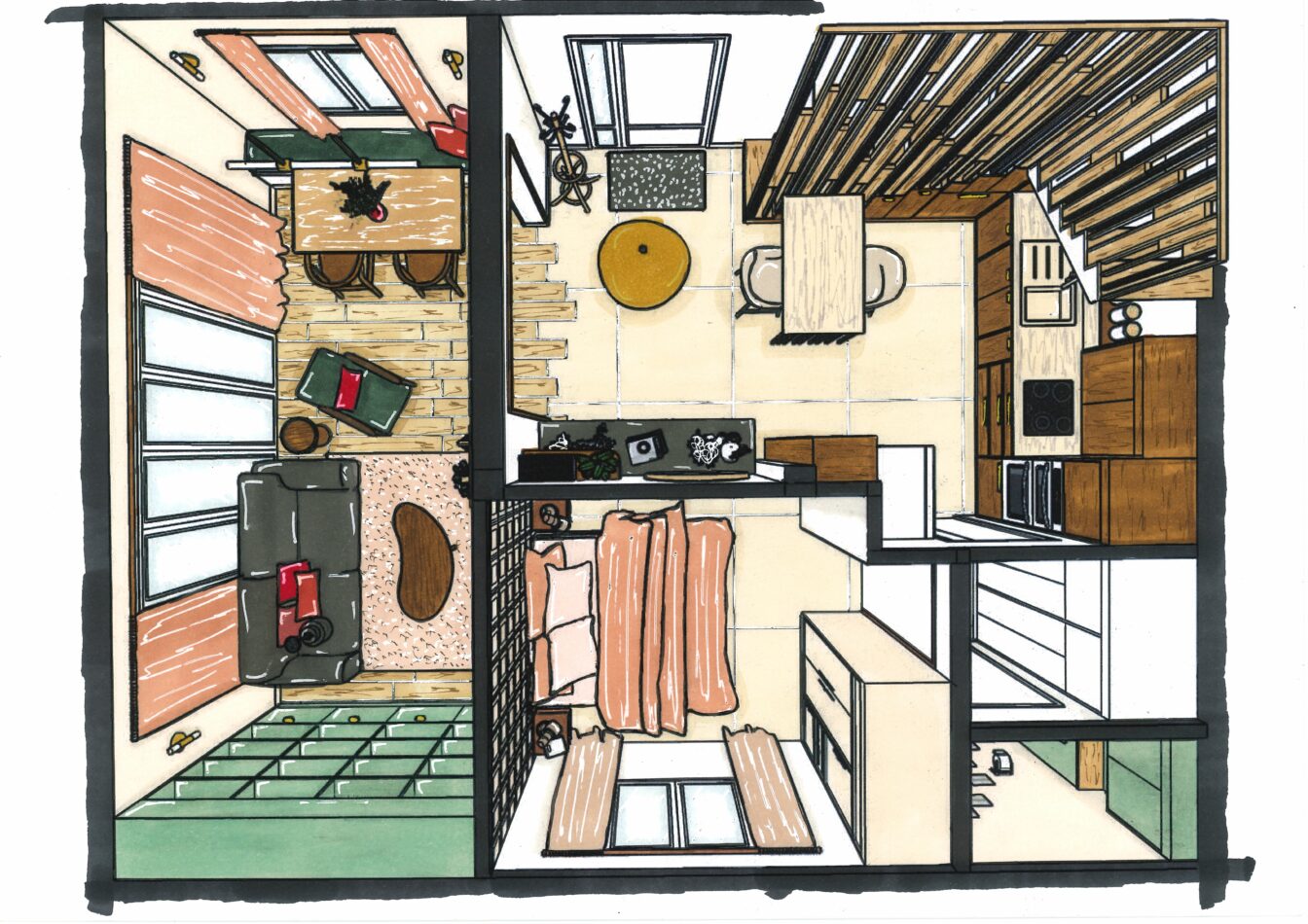 dessin architecte d'intérieur